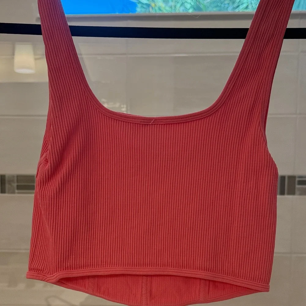 NIKIBIKI Women's Corset Seamless Ribbed Pink Crop Top O/S NWT - Picture 4 of 4